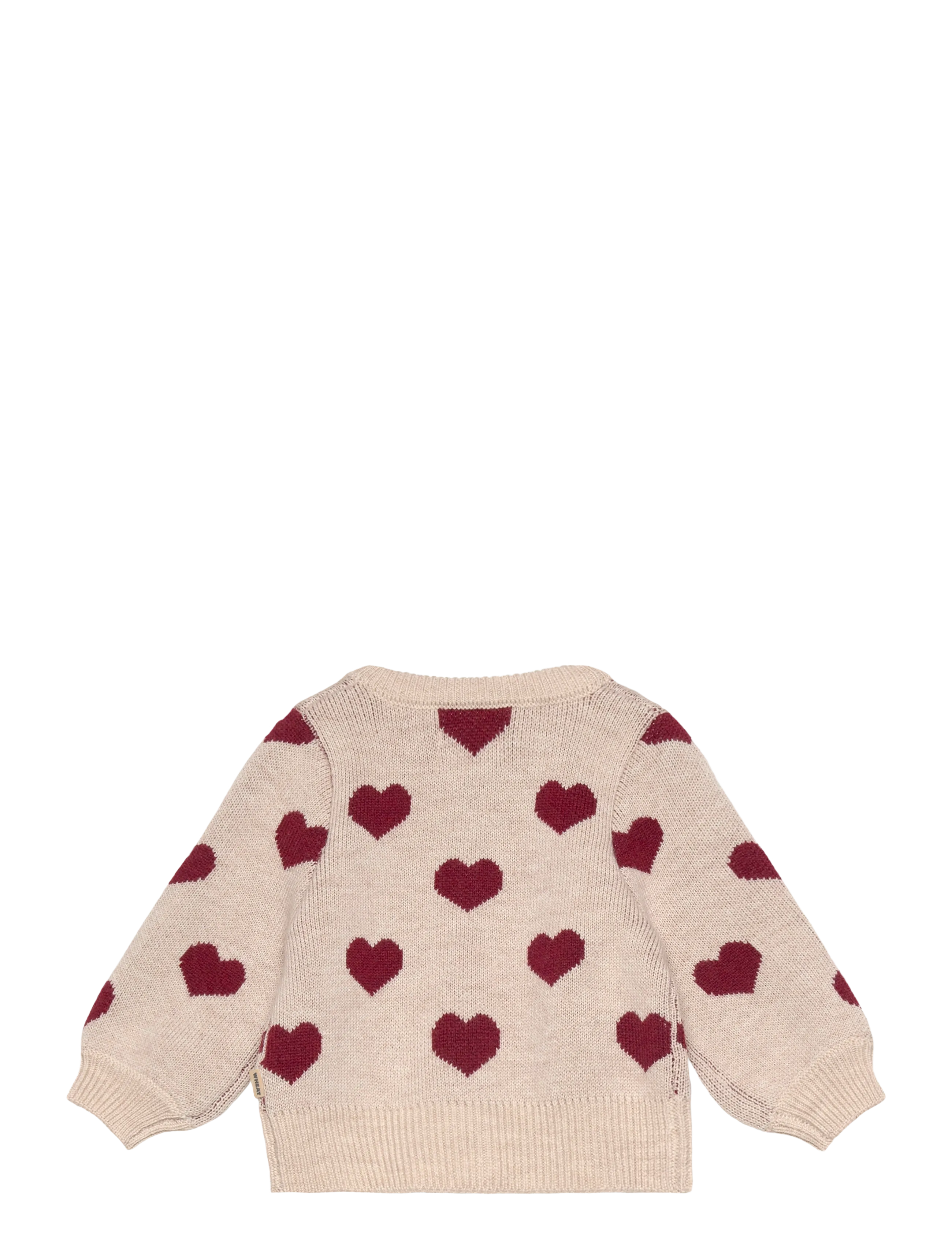 Wheat - Jacquard Cardigan Hearts - cardigans - offwhite melange - 1