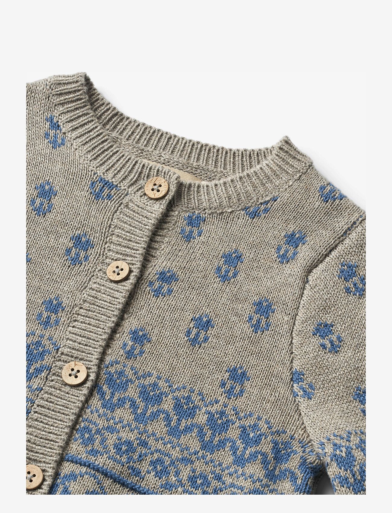 Wheat - Jacquard Cardigan Vikki - warm grey melange - 2