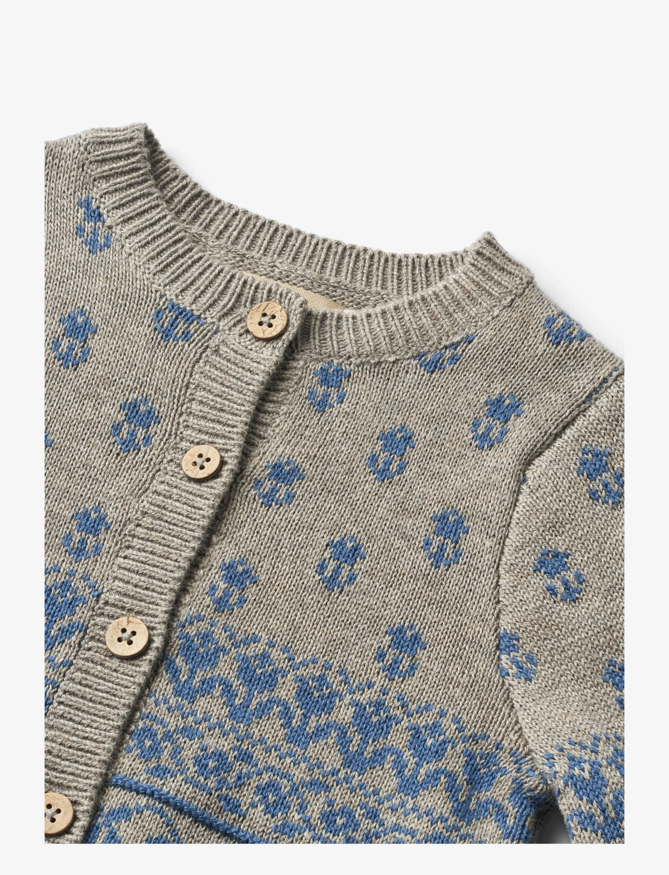 Wheat - Jacquard Cardigan Vikki - warm grey melange - 2
