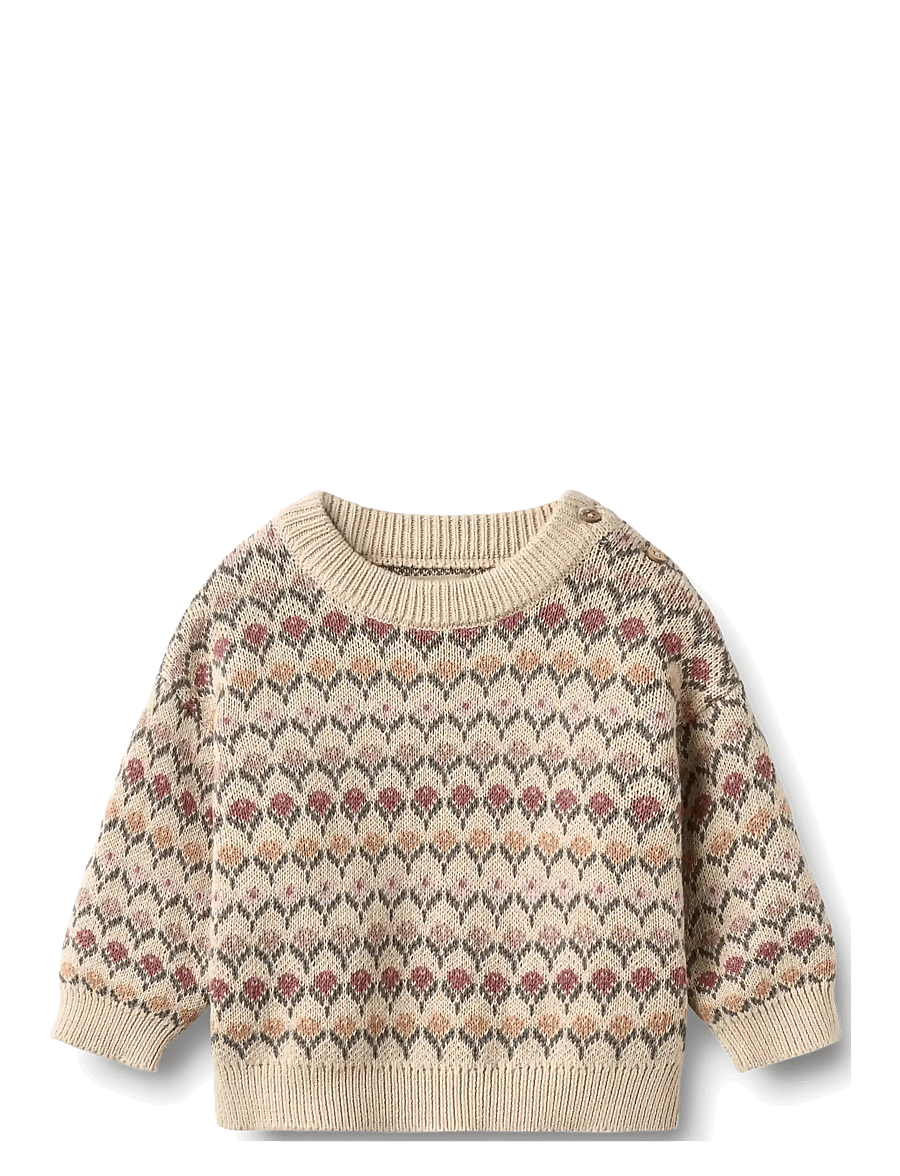 Wheat - Jacquard Pullover Harlow - džemprid - offwhite - 0