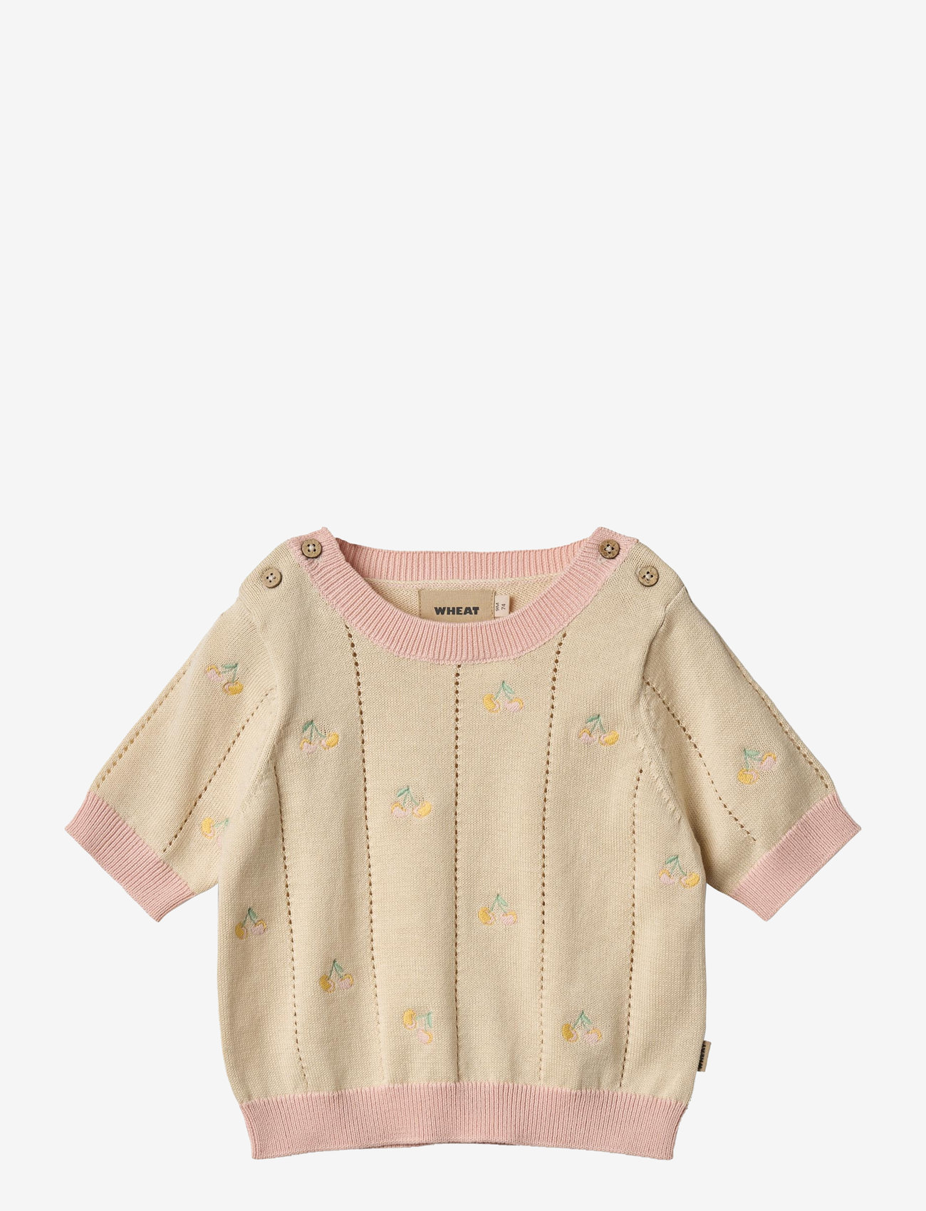 Wheat - Knit Top S/S Malvina - trøjer - sandshell - 1