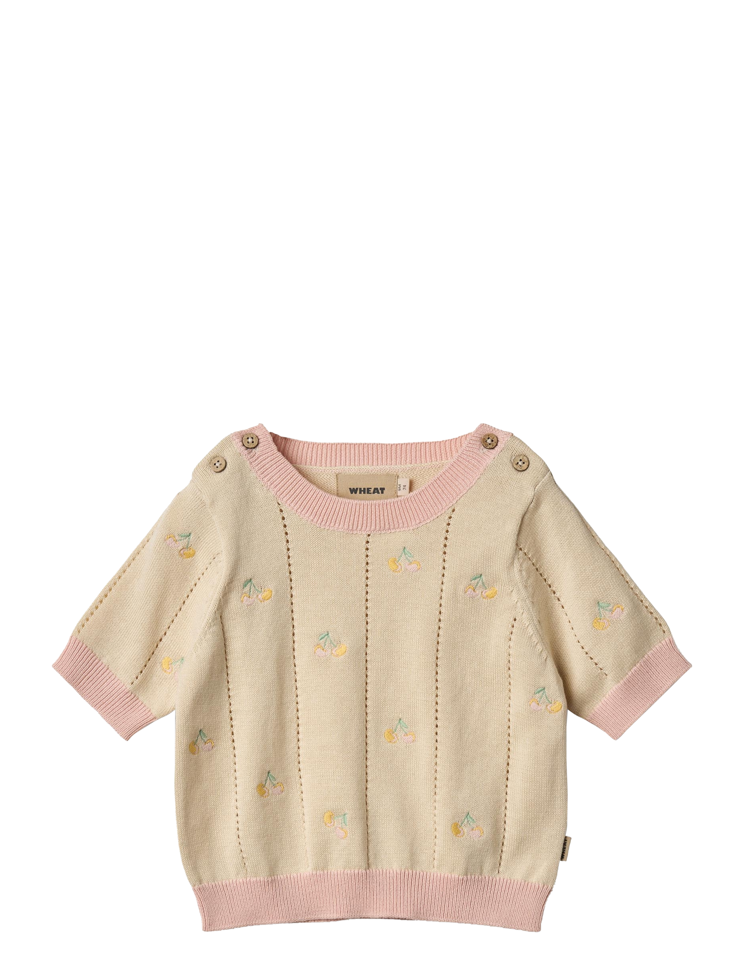 Wheat Knit Top S/S Malvina - Pullover - SANDSHELL / beige