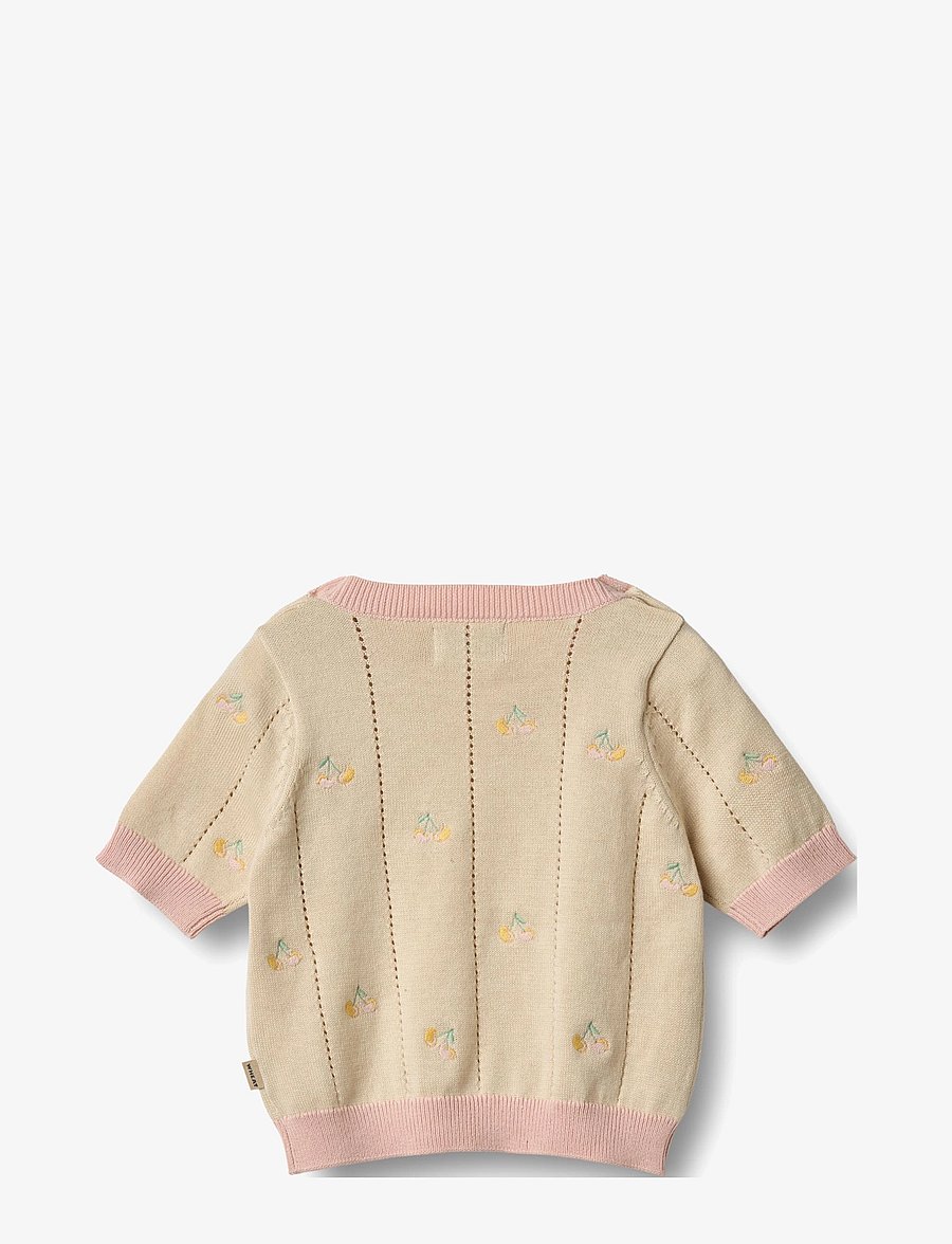 Wheat - Knit Top S/S Malvina - džemprid - sandshell - 2