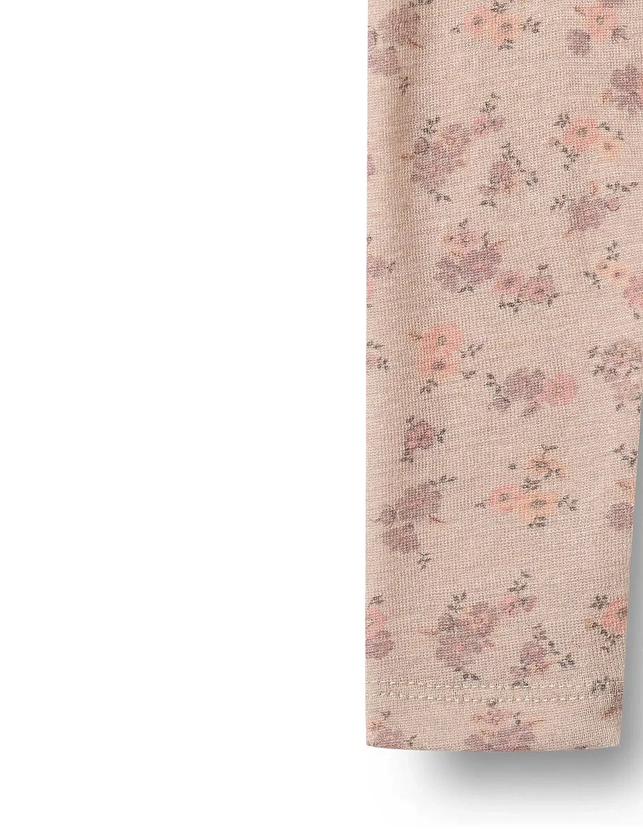 Wheat - Wool Leggings Agi - leggings - lilac flowers - 2