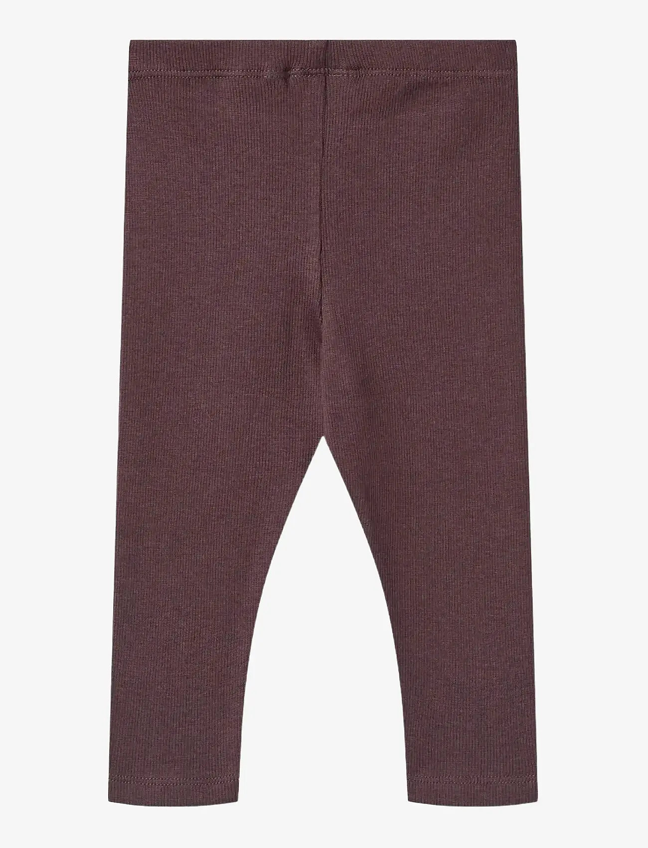 Wheat - Rib Leggings Maddy - efterårstøj - fudge - 1