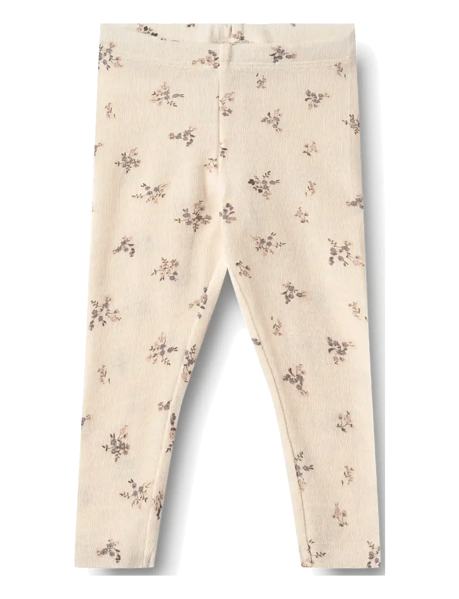 Wheat - Wool Leggings Agi - leggings - eggshell flowers - 0