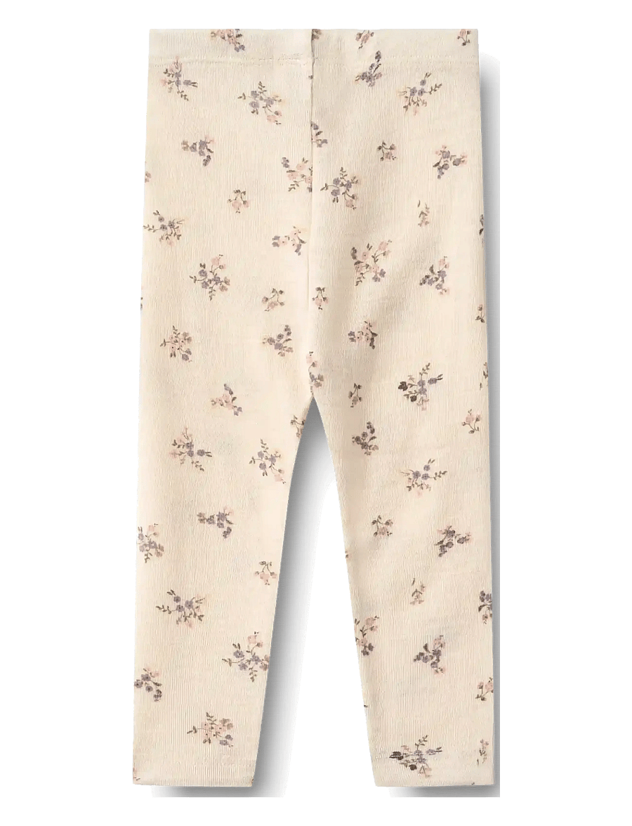 Wheat - Wool Leggings Agi - leggings - eggshell flowers - 1