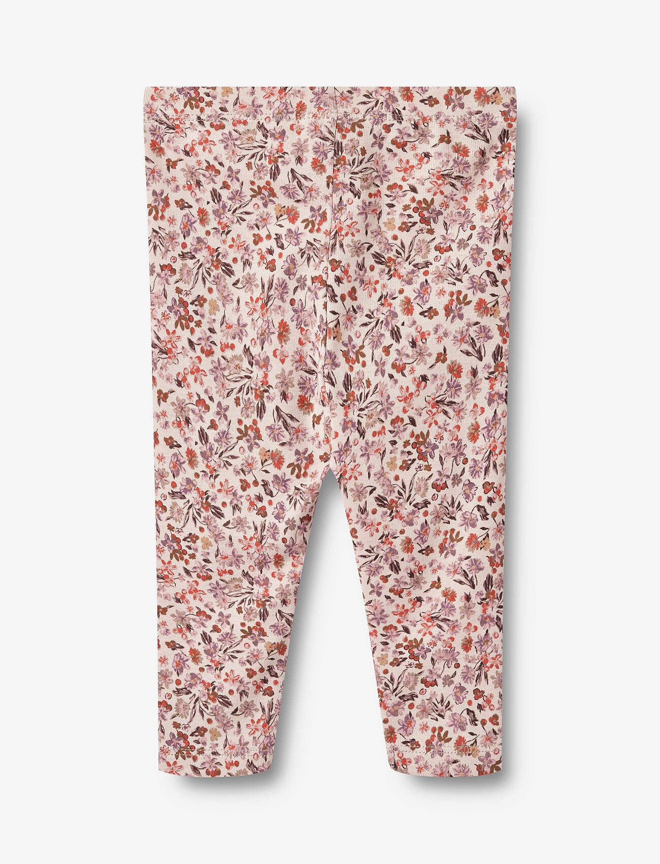 Wheat - Leggings Jules - autumn clothing - pale rose flowers - 1