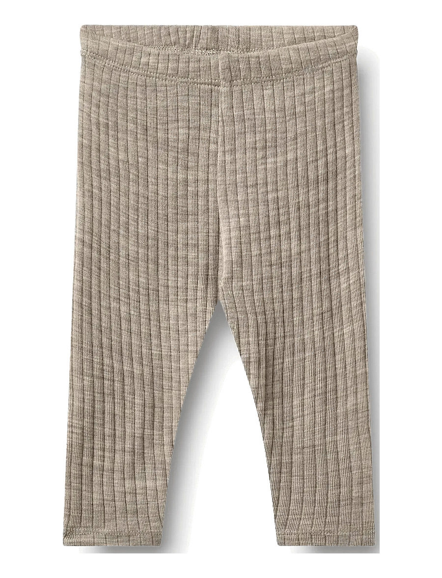 Wheat - Wool silk leggings Agi - base layer baby - khaki melange - 0