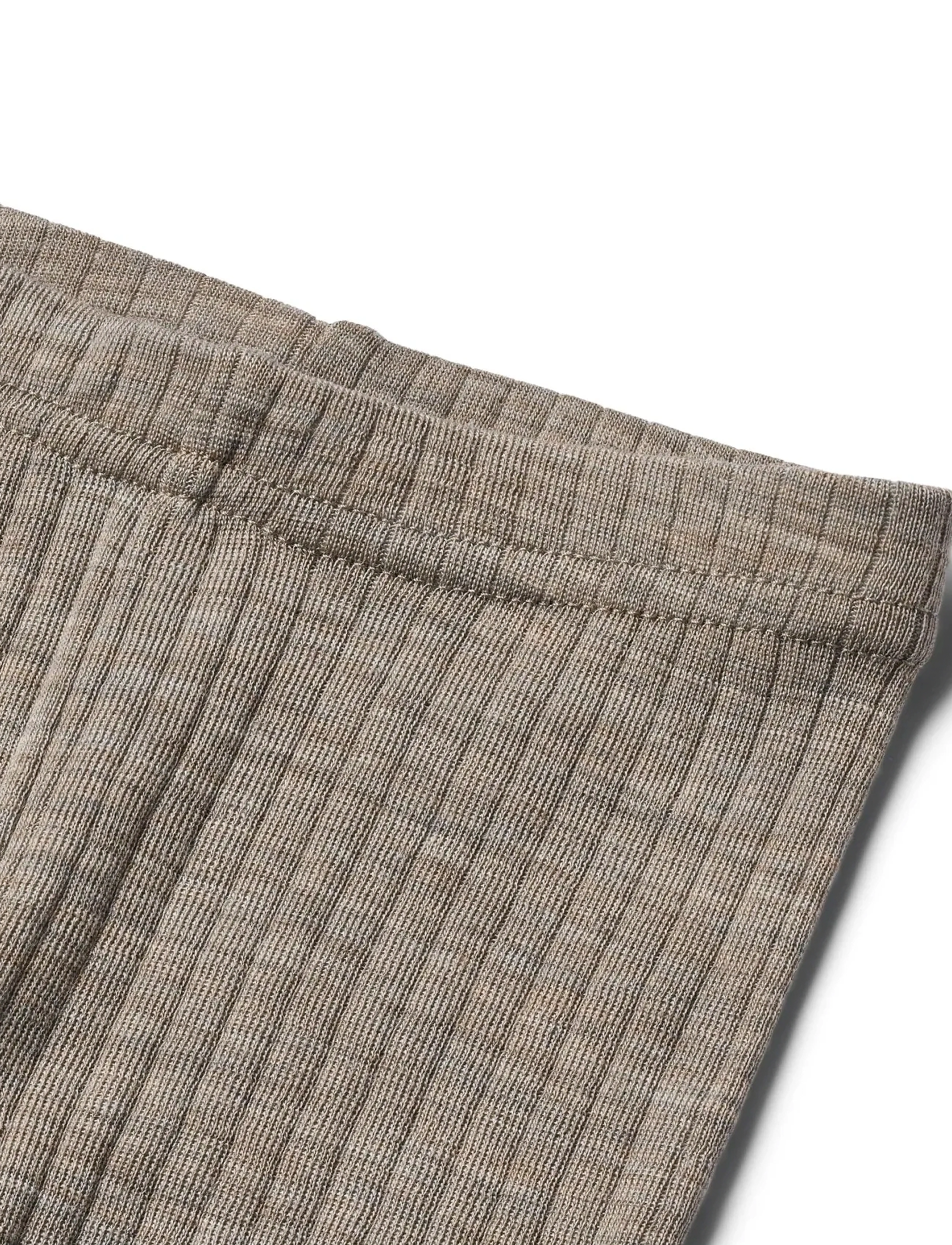 Wheat - Wool Silk Leggings Agi - khaki melange - 2