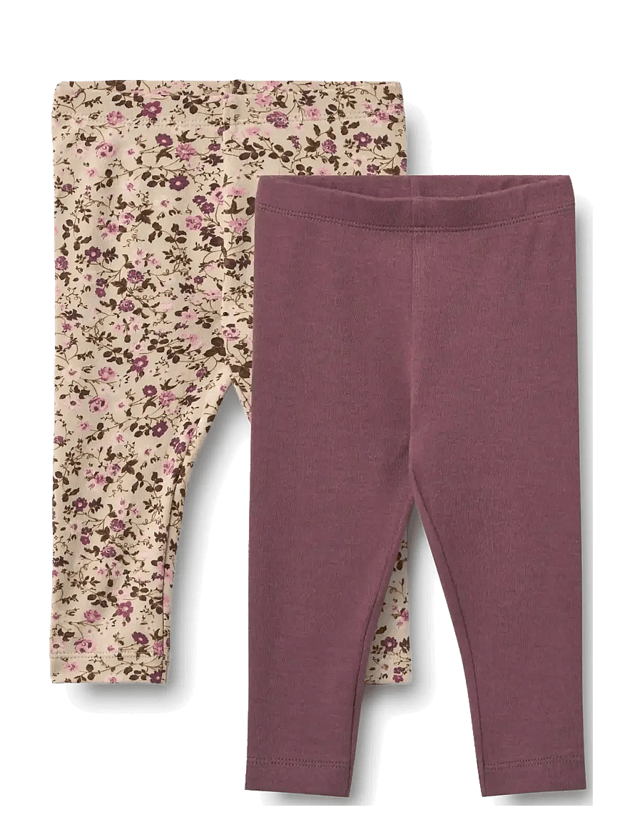 Wheat - 2 Leggings Jules - hosen-multipack - soft sand flower wine - 0