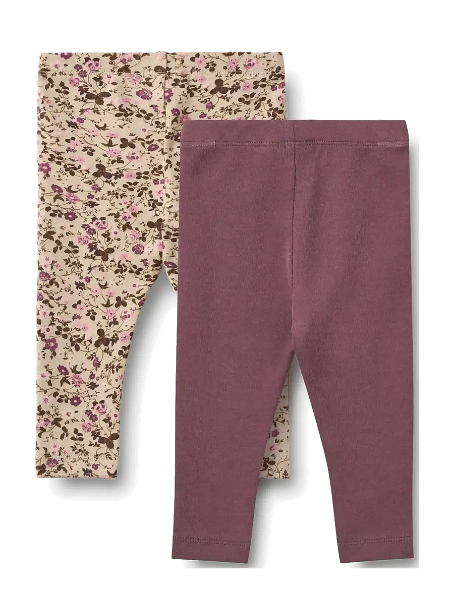 Wheat - 2 Leggings Jules - hosen-multipack - soft sand flower wine - 1