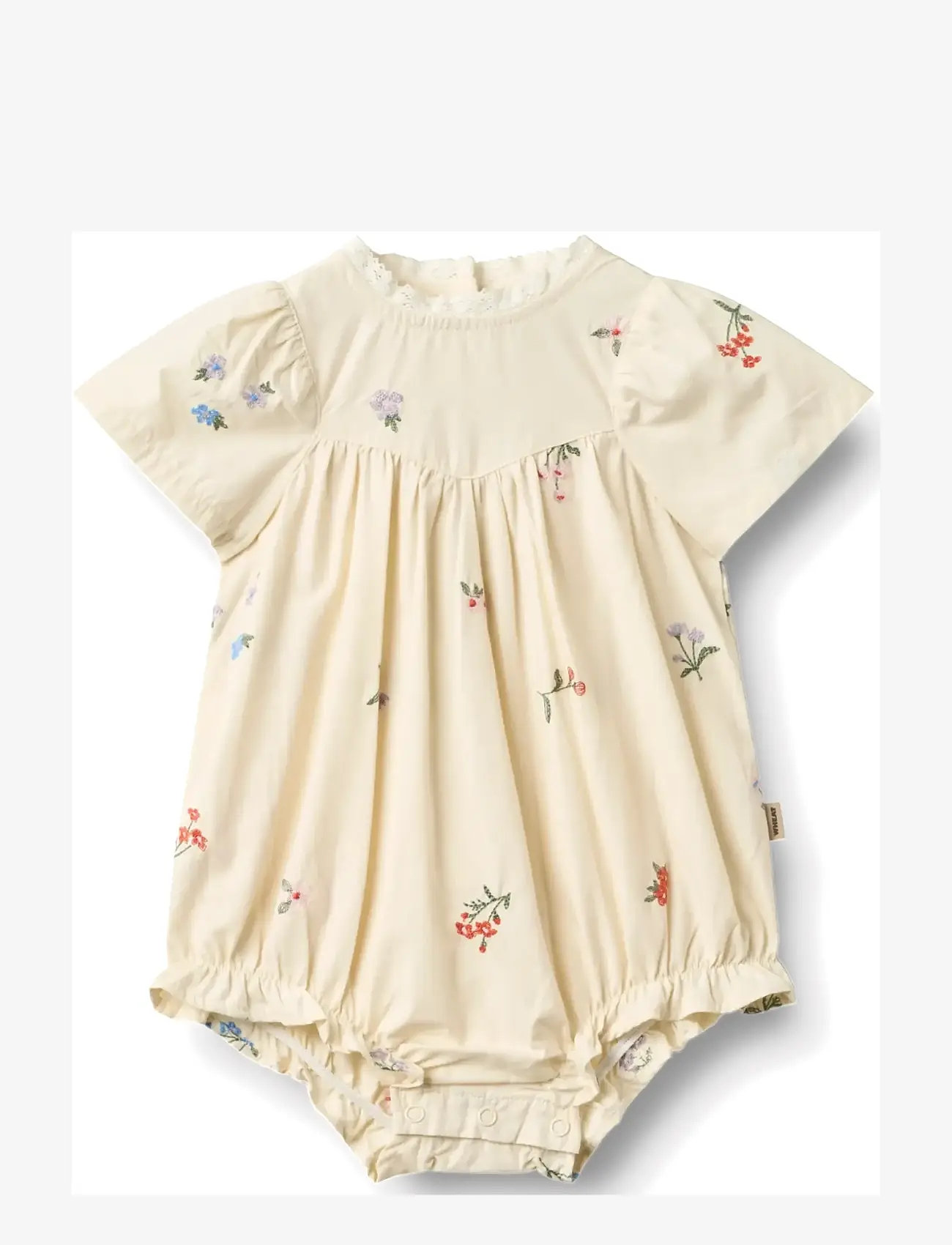 Wheat - Romper Margit - kurzärmelige bodys - ivory embroidery flowers - 0
