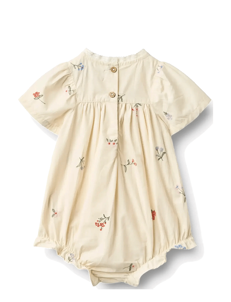 Wheat - Romper Margit - short-sleeved bodies - ivory embroidery flowers - 1