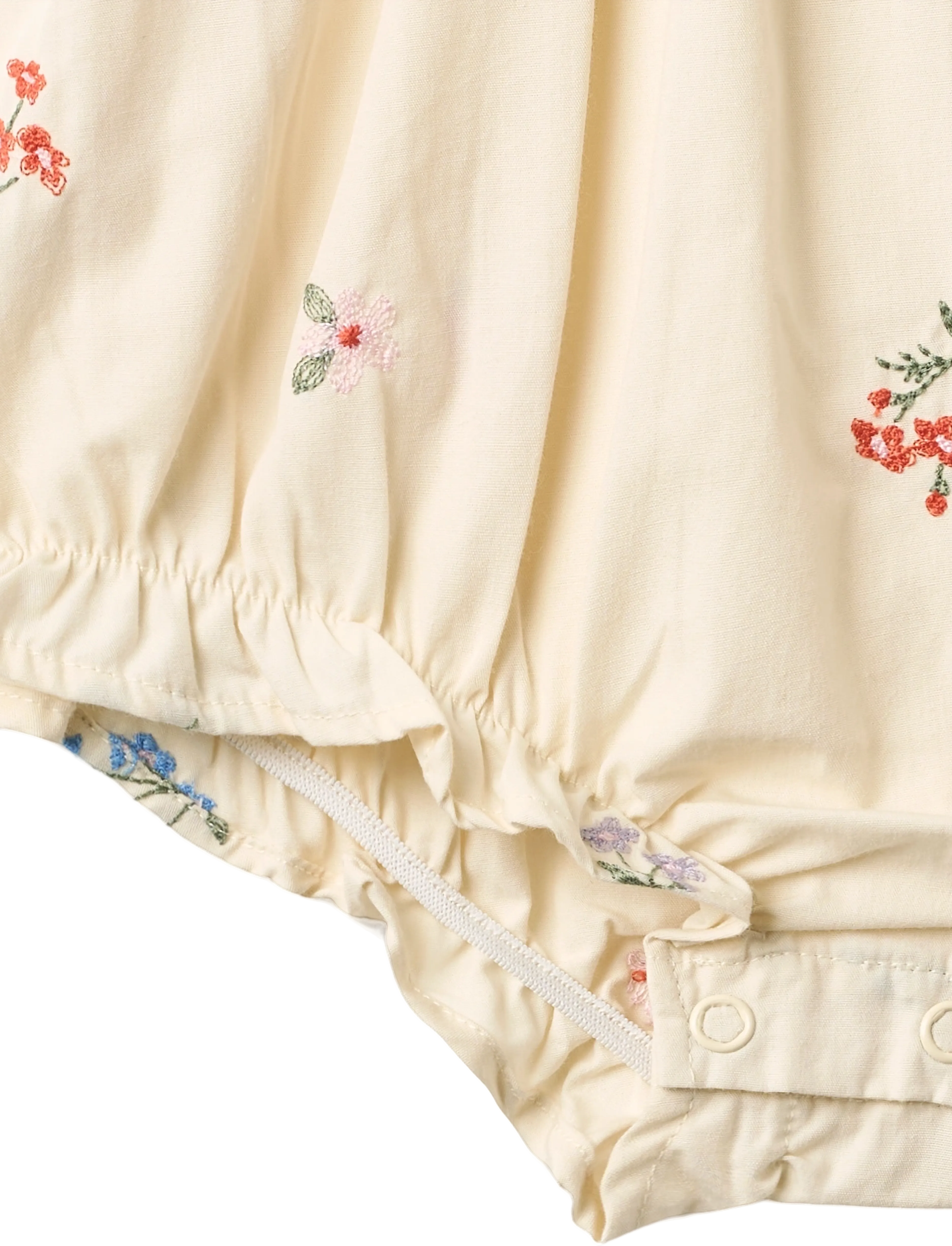 Wheat - Romper Margit - kurzärmelige - ivory embroidery flowers - 2