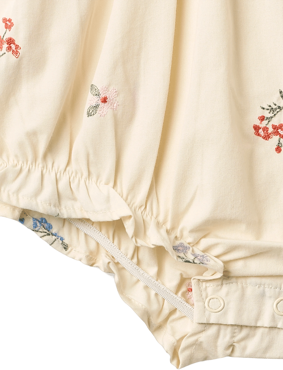 Wheat - Romper Margit - kortermede bodyer - ivory embroidery flowers - 2
