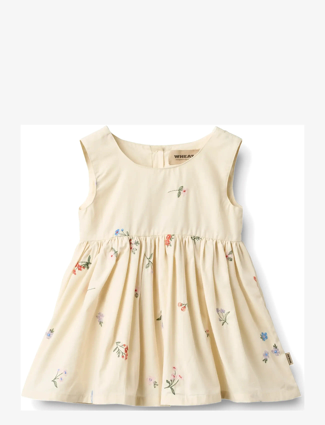 Wheat - Pinafore Wrinkle Sienna - Ärmlösa babyklänningar - ivory embroidery flowers - 0