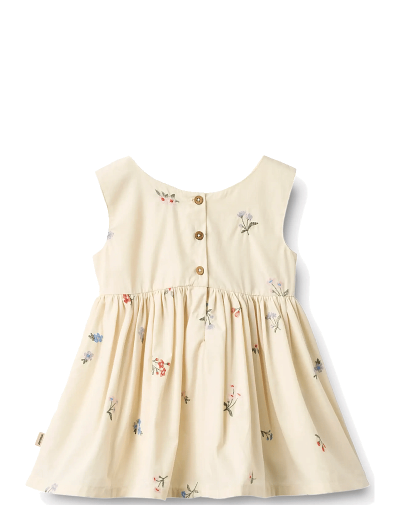 Wheat - Pinafore Wrinkle Sienna - Ärmlösa babyklänningar - ivory embroidery flowers - 1