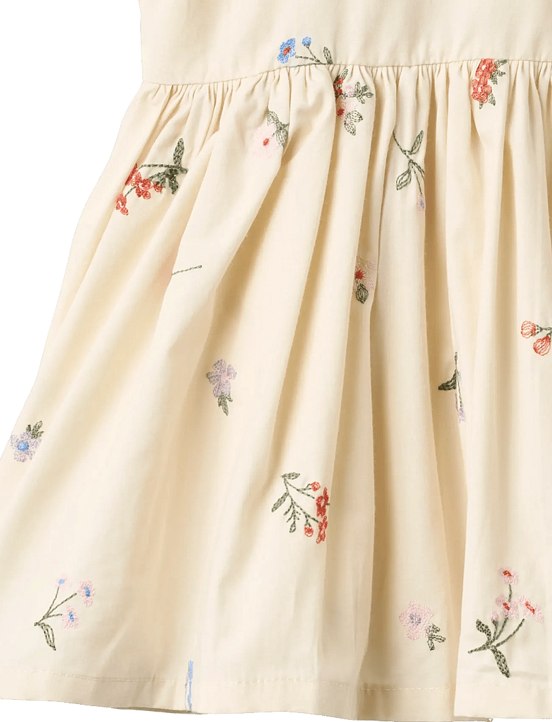 Wheat - Pinafore Wrinkle Sienna - Ärmlösa babyklänningar - ivory embroidery flowers - 2