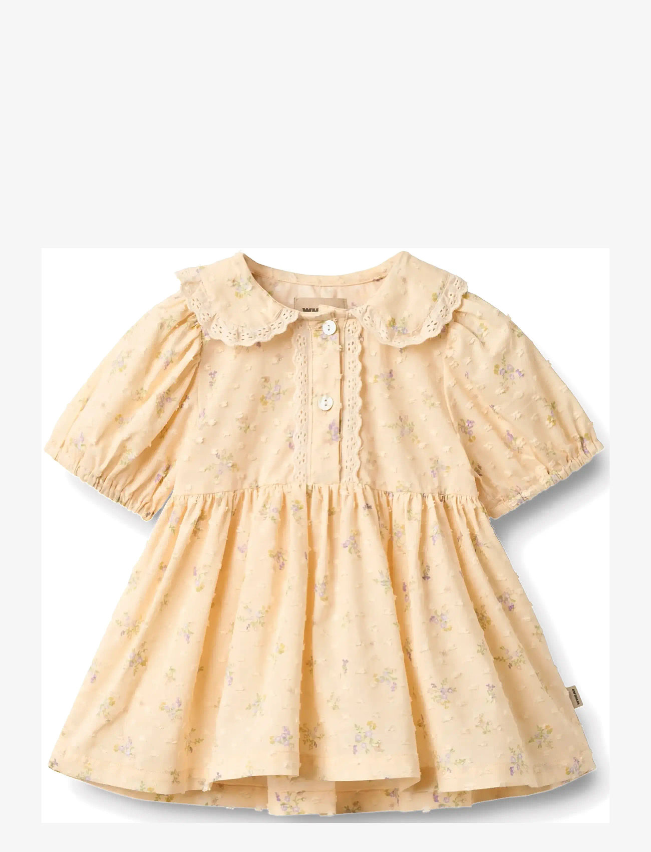 Wheat - Dress S/S Adele - lühikeste varrukatega beebi kleidid - barely apricot flowers - 1