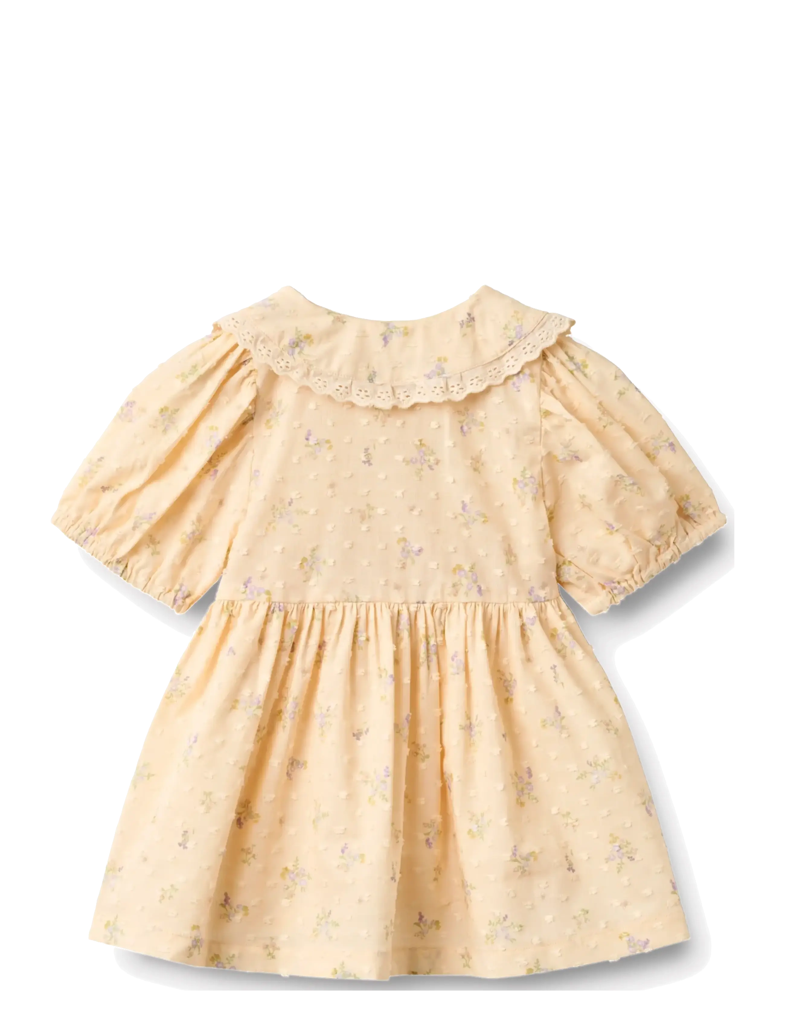 Wheat - Dress S/S Adele - short-sleeved baby dresses - barely apricot flowers - 2