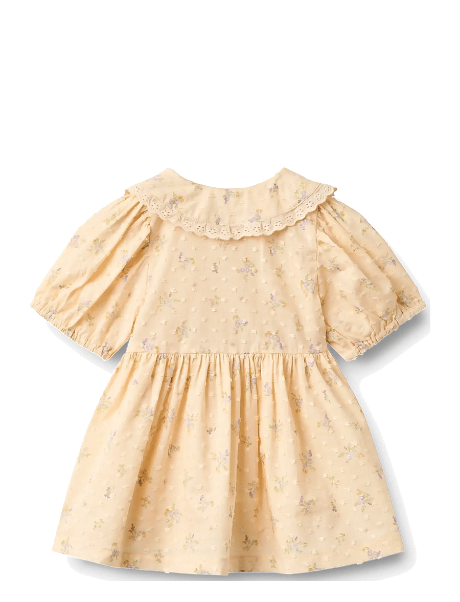 Wheat - Dress S/S Adele - kūdikių suknelės trumpomis rankovėmis - barely apricot flowers - 2