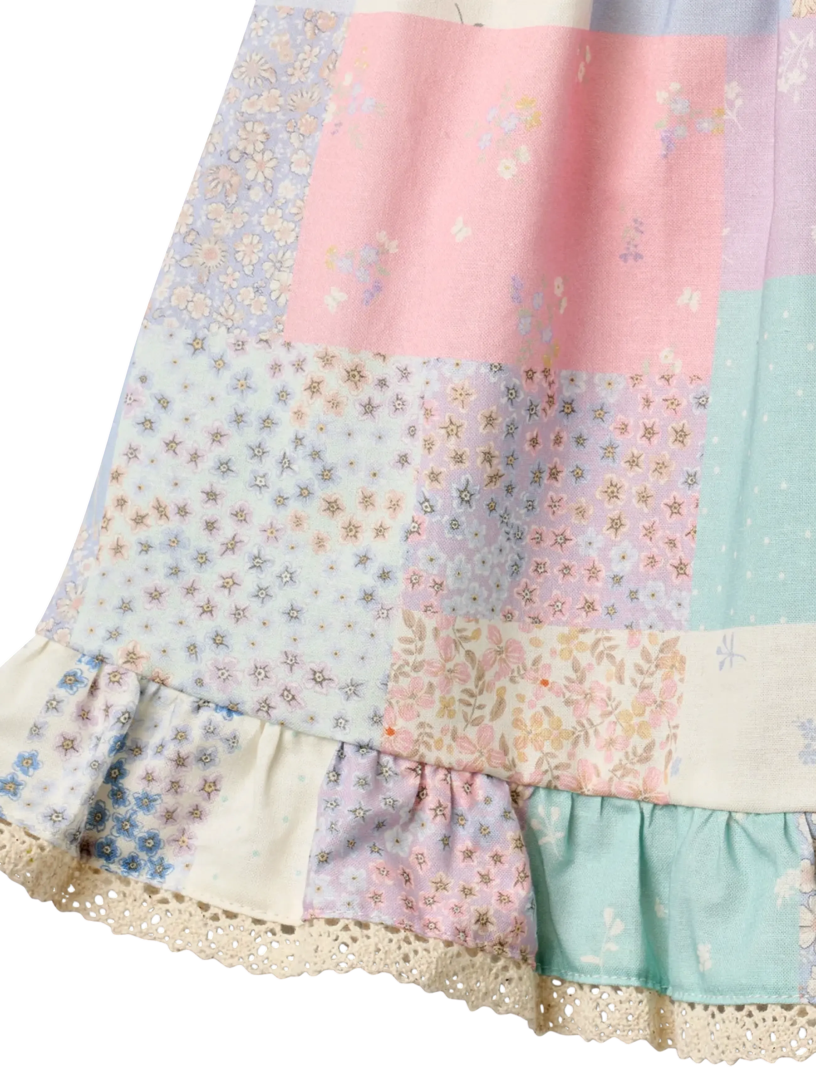 Wheat - Dress Ruffle Ayla - ermalausir barnakjólar - patchwork flowers - 2