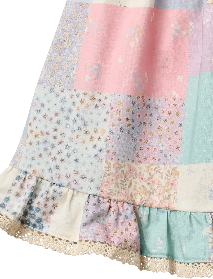 Wheat - Dress Ruffle Ayla - ermalausir barnakjólar - patchwork flowers - 2