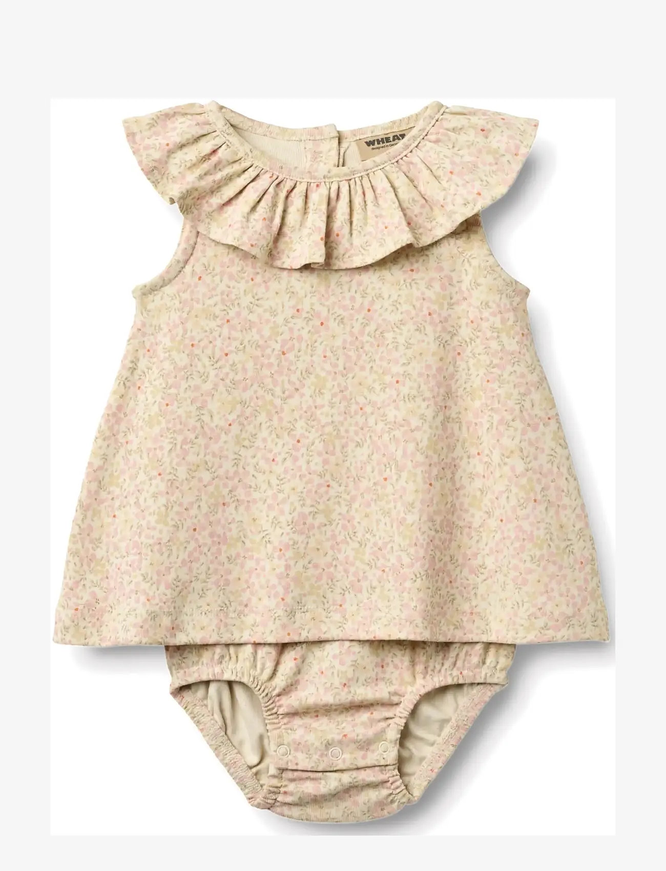Wheat - Jersey Dress Suit Ingeborg - Ärmellose babykleider - coral flowers - 0