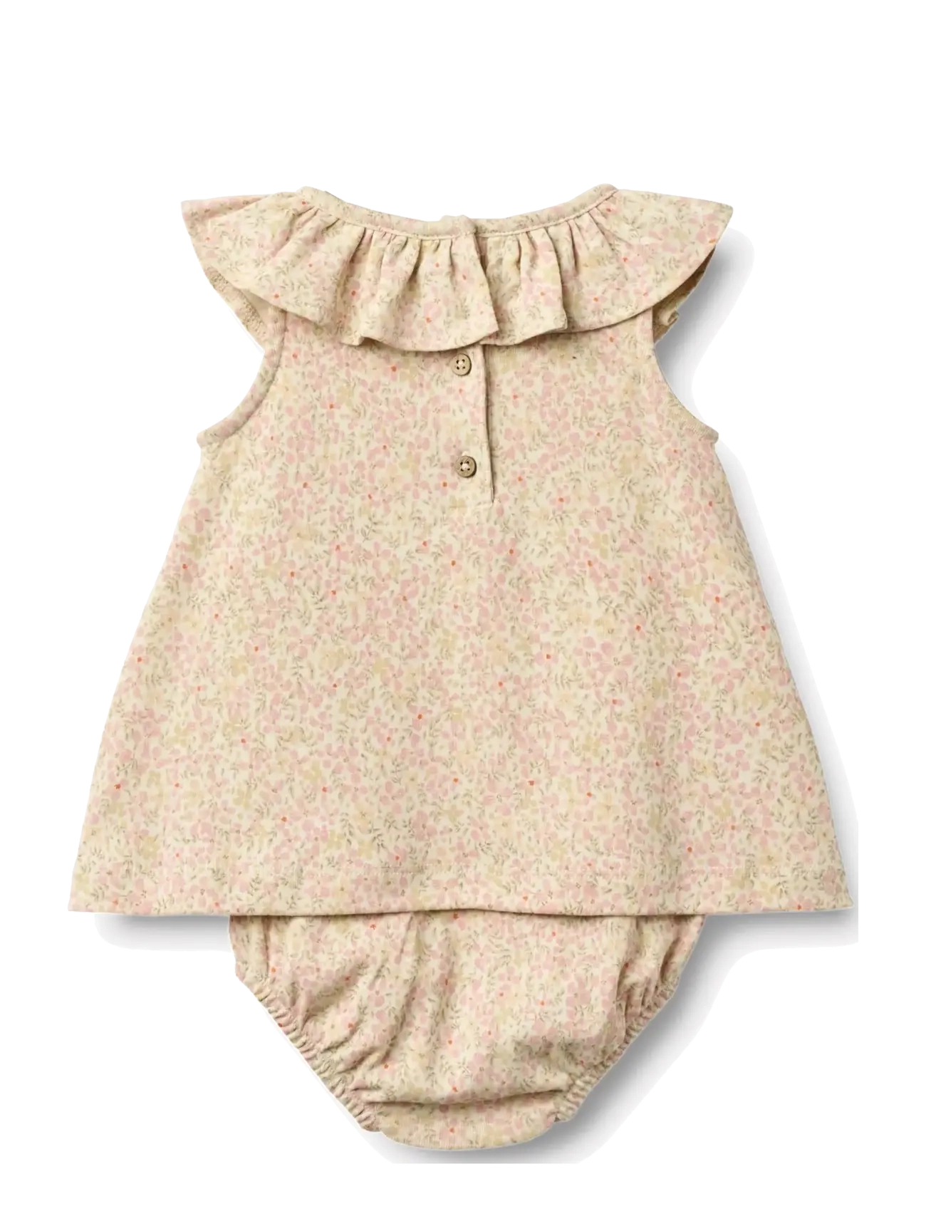 Wheat - Jersey Dress Suit Ingeborg - varrukateta beebi kleidid - coral flowers - 1