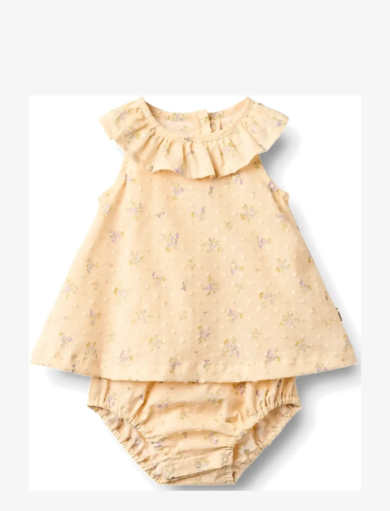 Wheat - Dress Suit Ingeborg - Ärmlösa babyklänningar - barely apricot flowers - 0