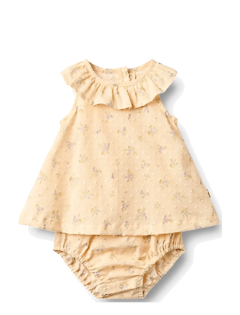 Wheat - Dress Suit Ingeborg - Ärmellose babykleider - barely apricot flowers - 0