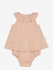 Wheat - Dress Suit Ingeborg - sleeveless baby dresses - tan - 0