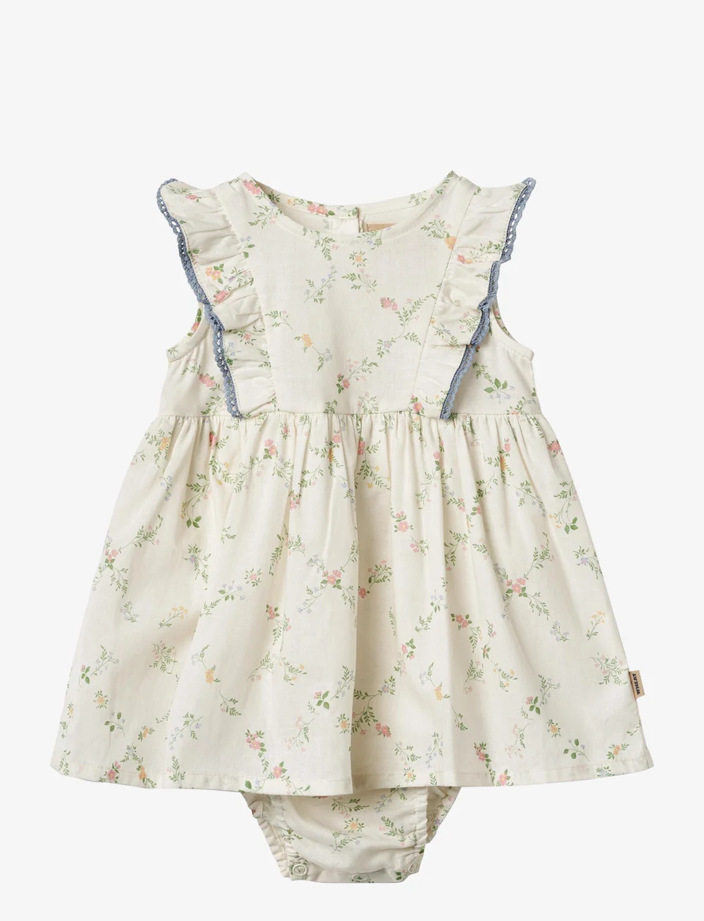 Wheat - Dress Suit Lace Sofia - kurzärmelige babykleider - ivory checked flowers - 0