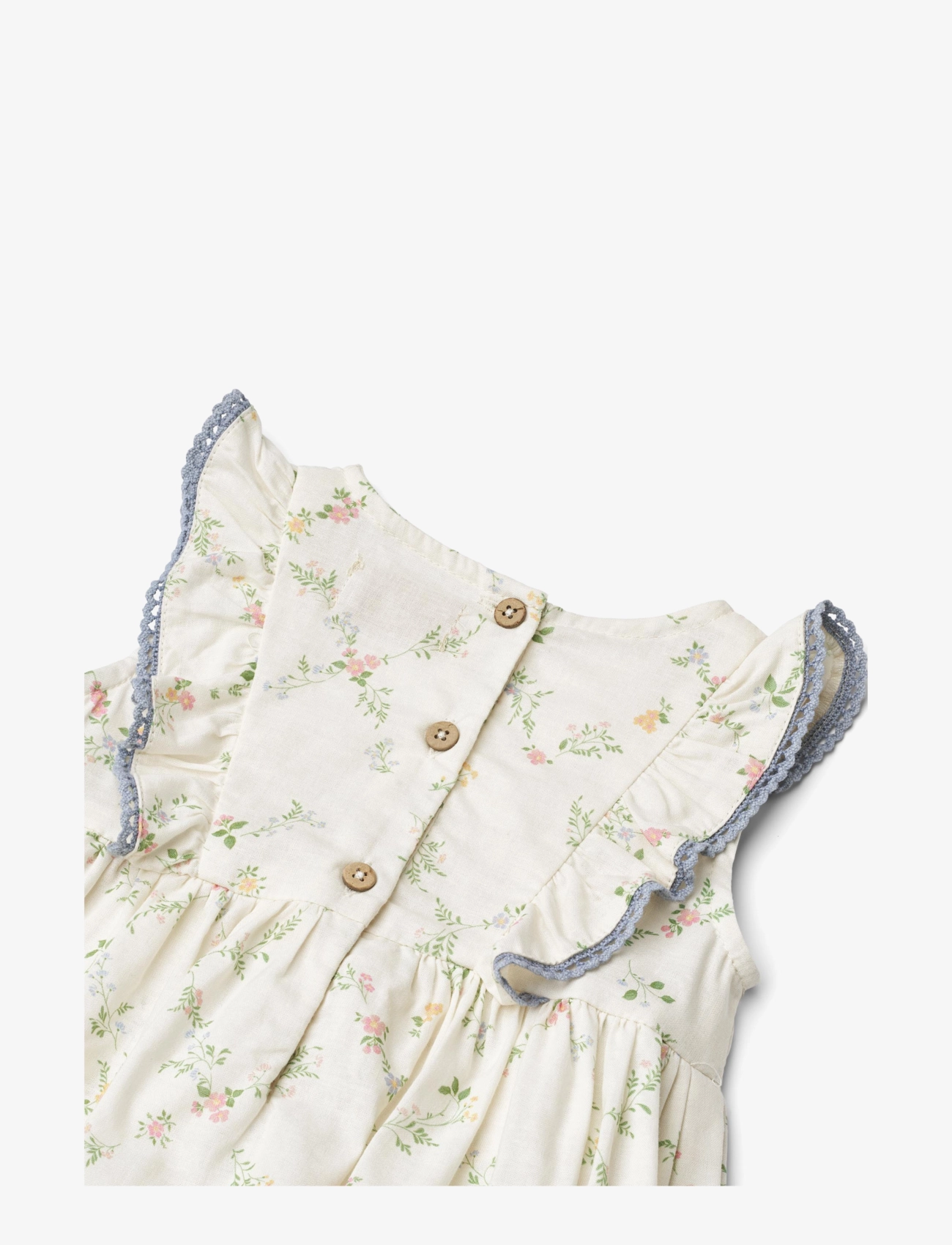 Wheat - Dress Suit Lace Sofia - short-sleeved baby dresses - ivory checked flowers - 2
