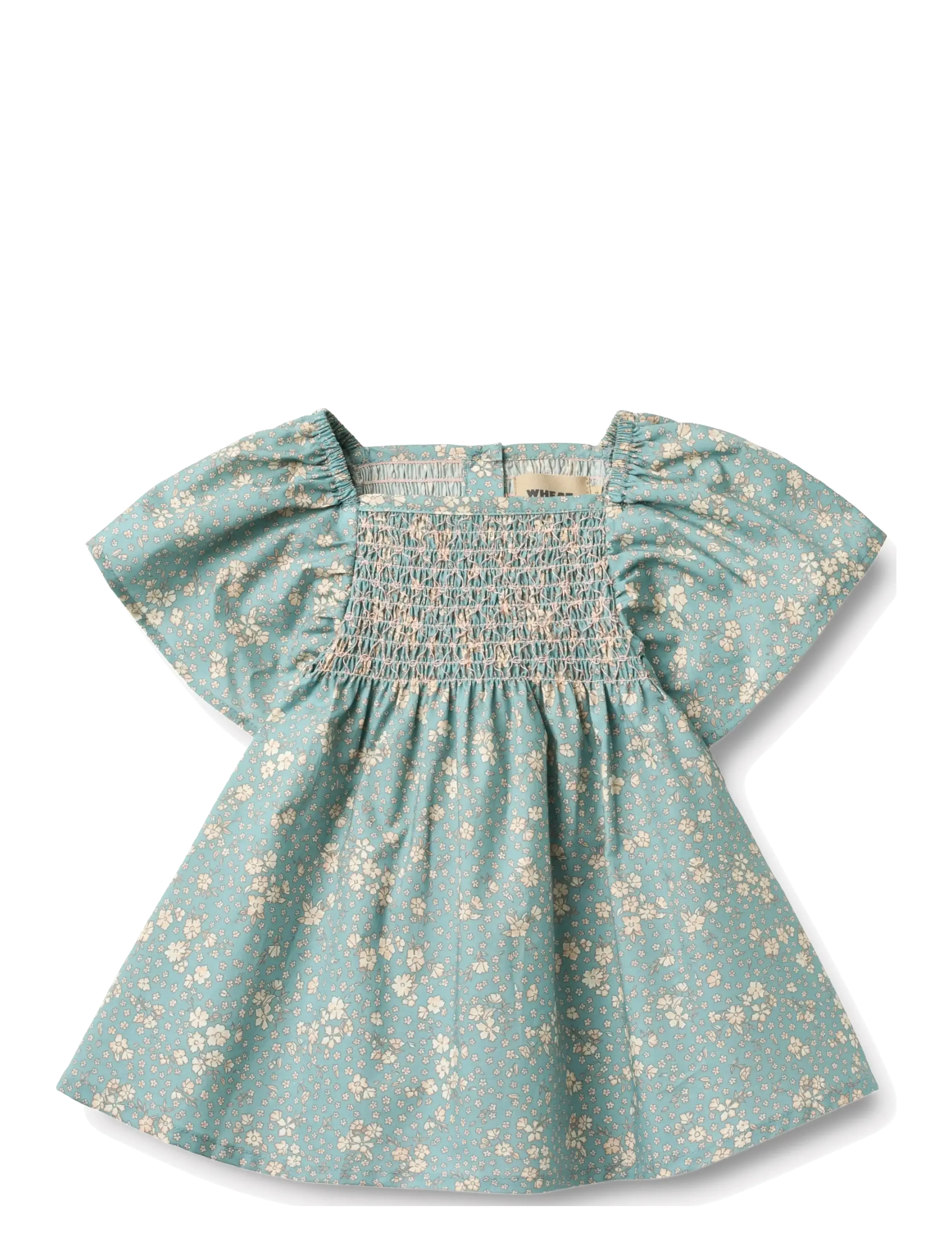 Wheat Dress S/S Elva - Kortærmede hverdagskjoler - SPRING LAKE FLOWERS / green