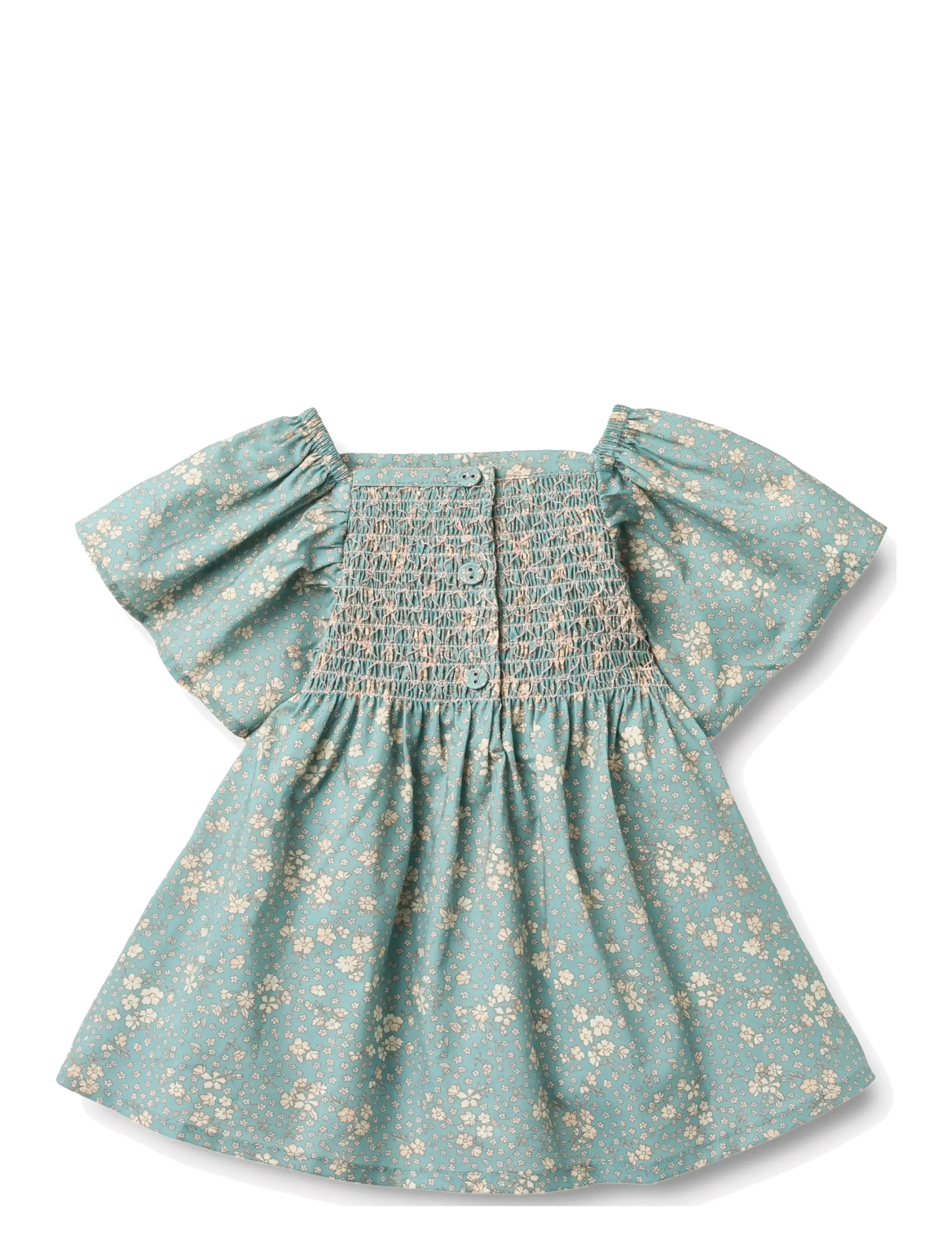 Wheat - Dress S/S Elva - short-sleeved baby dresses - spring lake flowers - 1