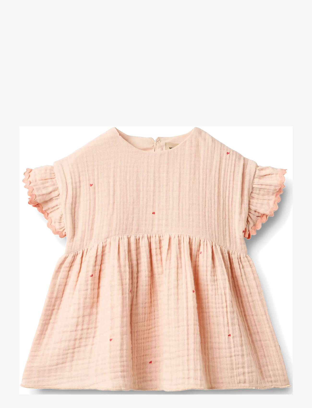 Wheat - Dress Lace Thit - kurzärmelige babykleider - powder hearts - 0