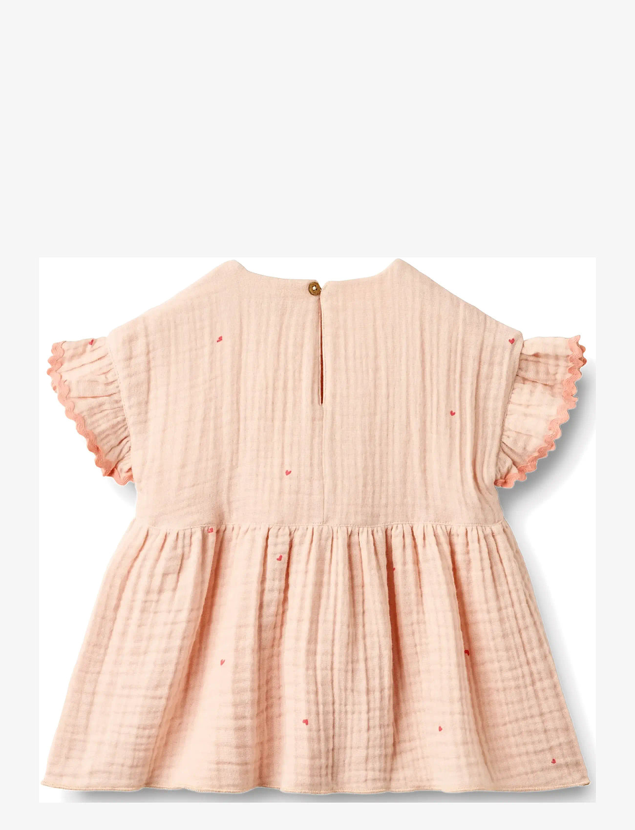 Wheat - Dress Lace Thit - kurzärmelige babykleider - powder hearts - 1