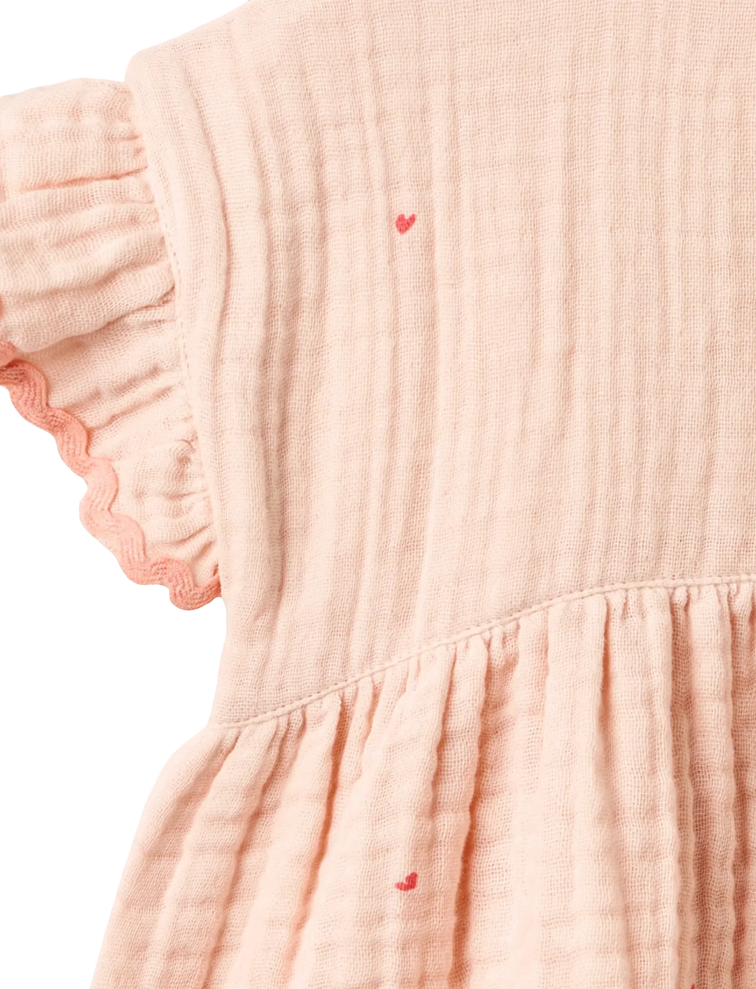 Wheat - Dress Lace Thit - kurzärmelige babykleider - powder hearts - 2