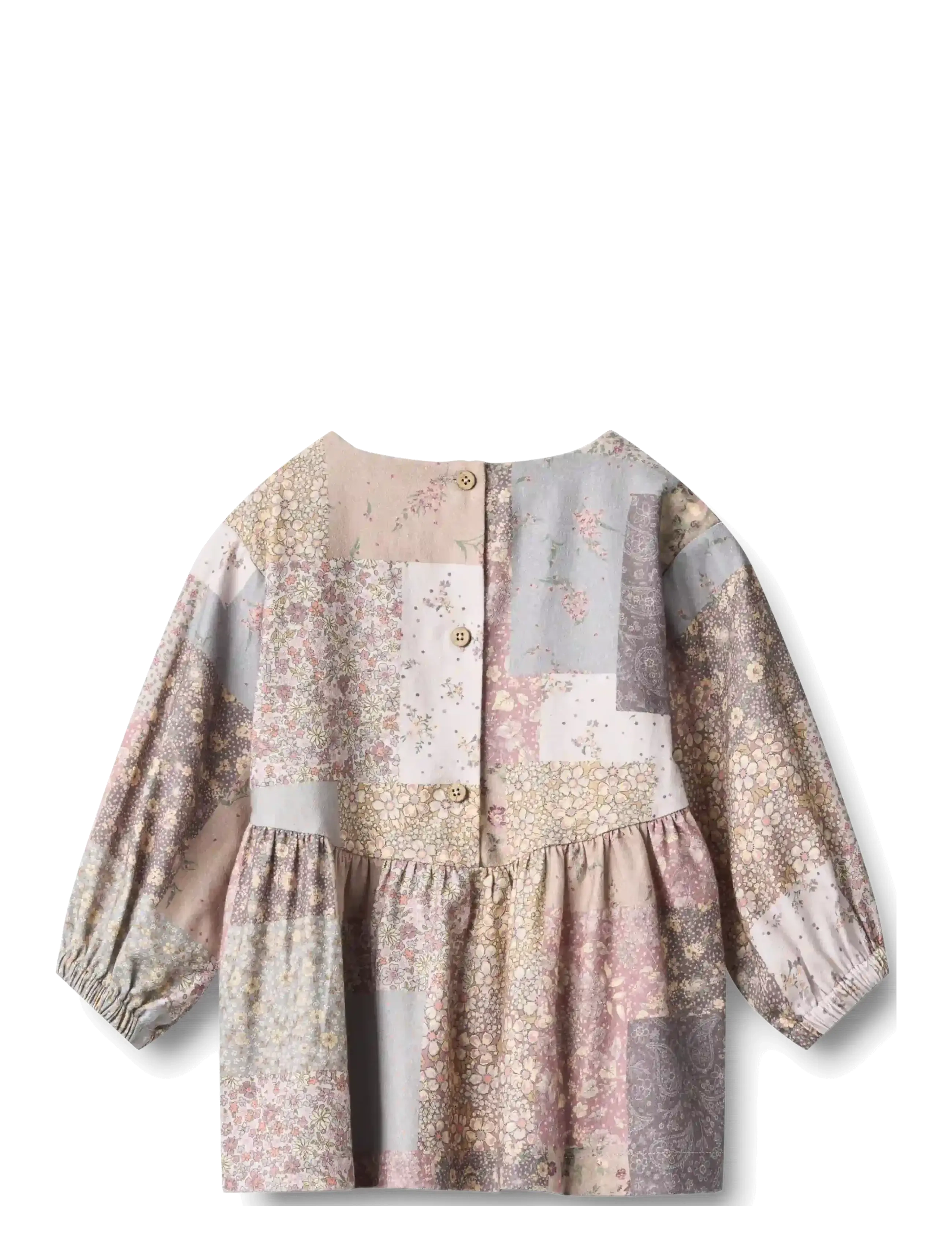Wheat - Dress L/S Herdis - langærmede babykjoler - patchwork flowers - 2