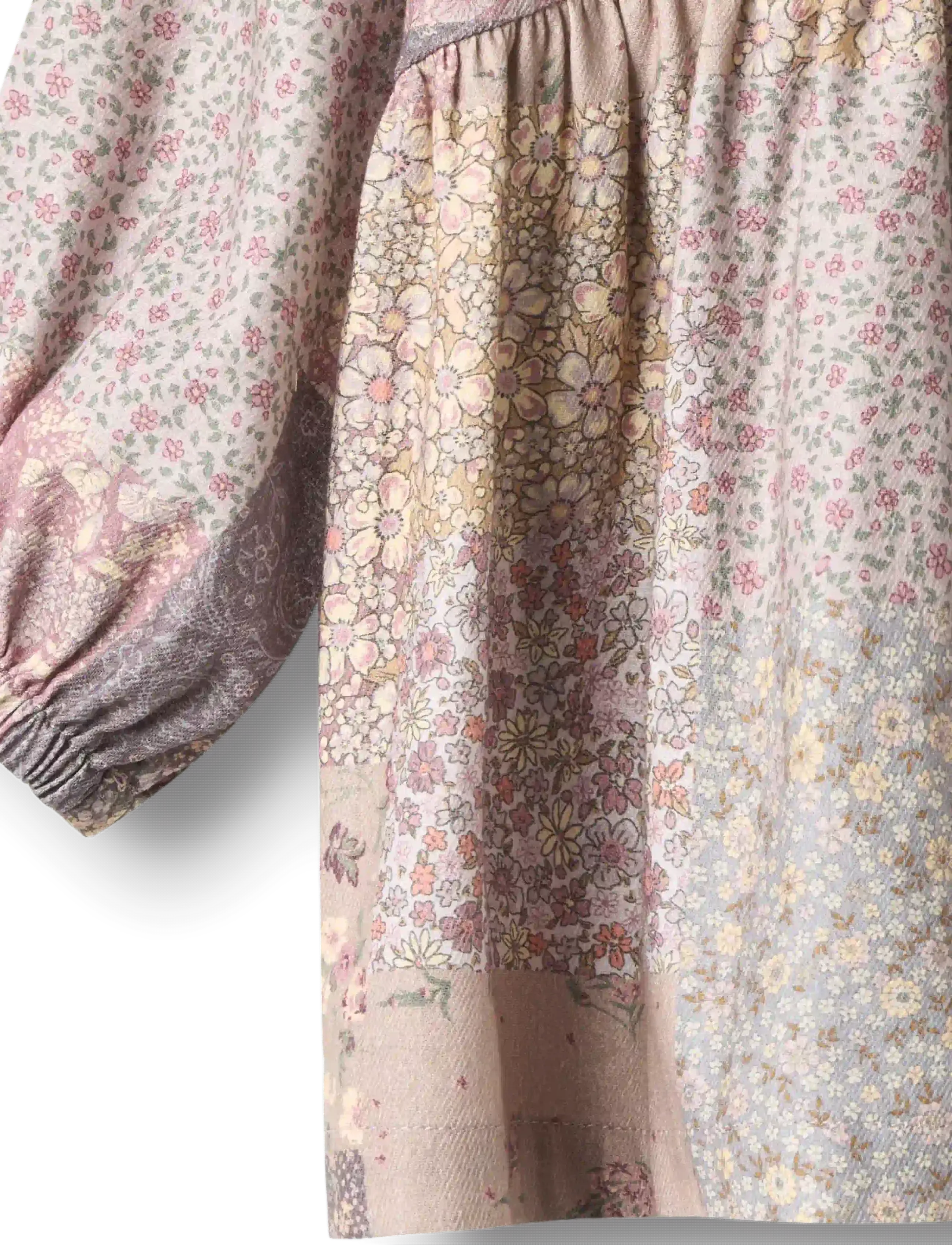 Wheat - Dress L/S Herdis - langærmede babykjoler - patchwork flowers - 5