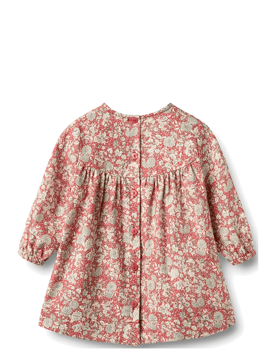 Wheat - Dress L/S Fenja - raspberry flowers - 1