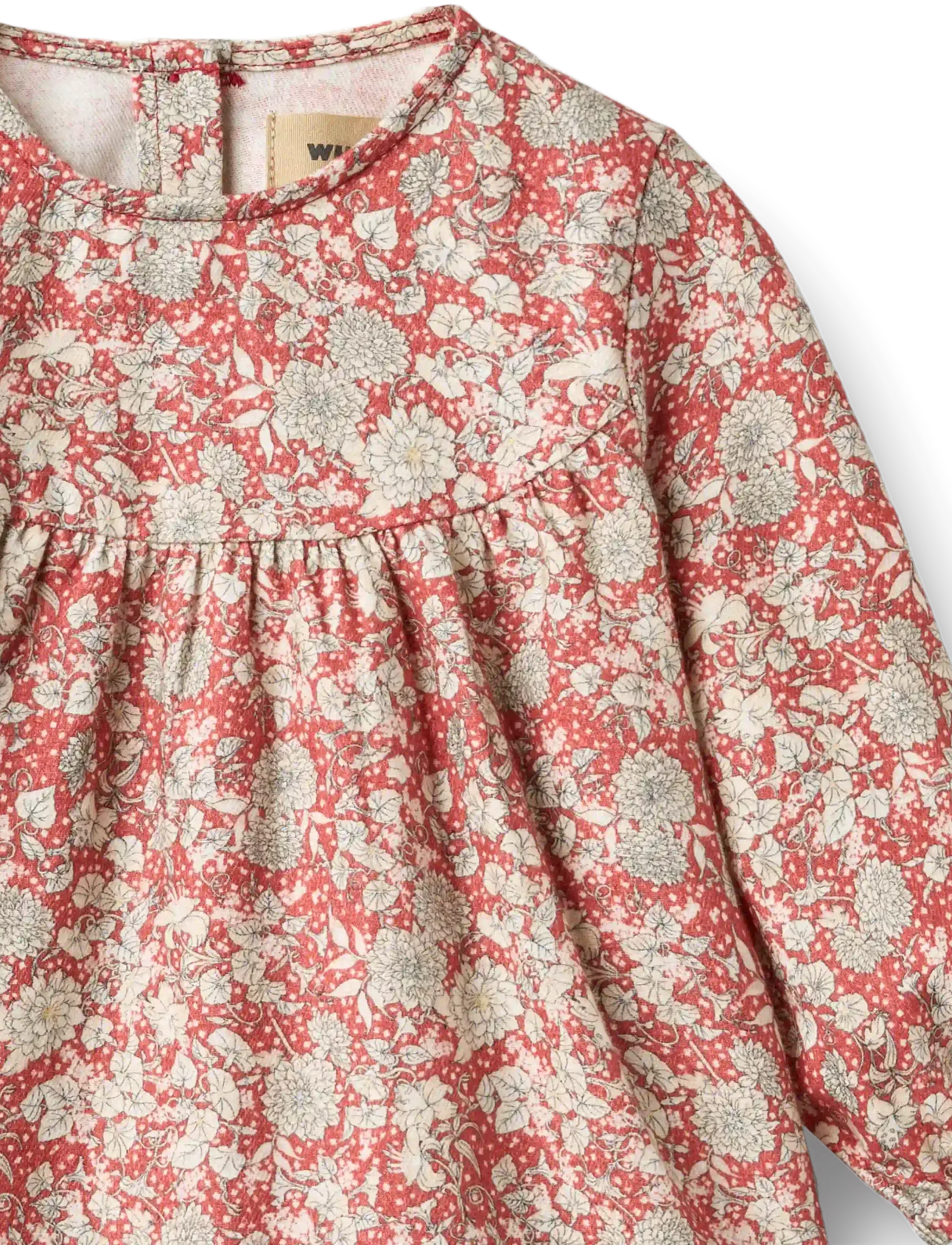 Wheat - Dress L/S Fenja - raspberry flowers - 2