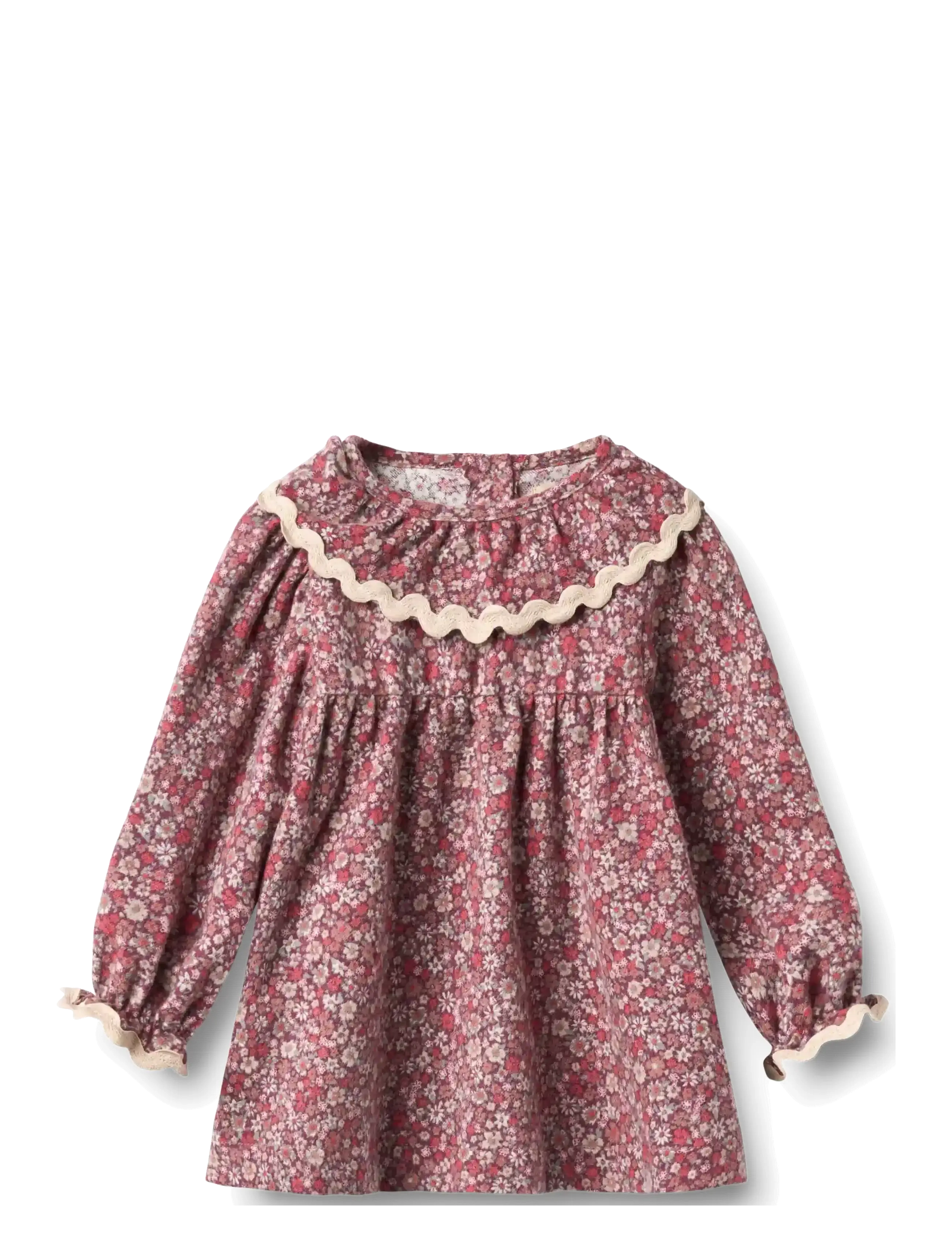 Wheat Dress L/S Collar Elvira - Kleidung - GRAPE FLOWERS / purple
