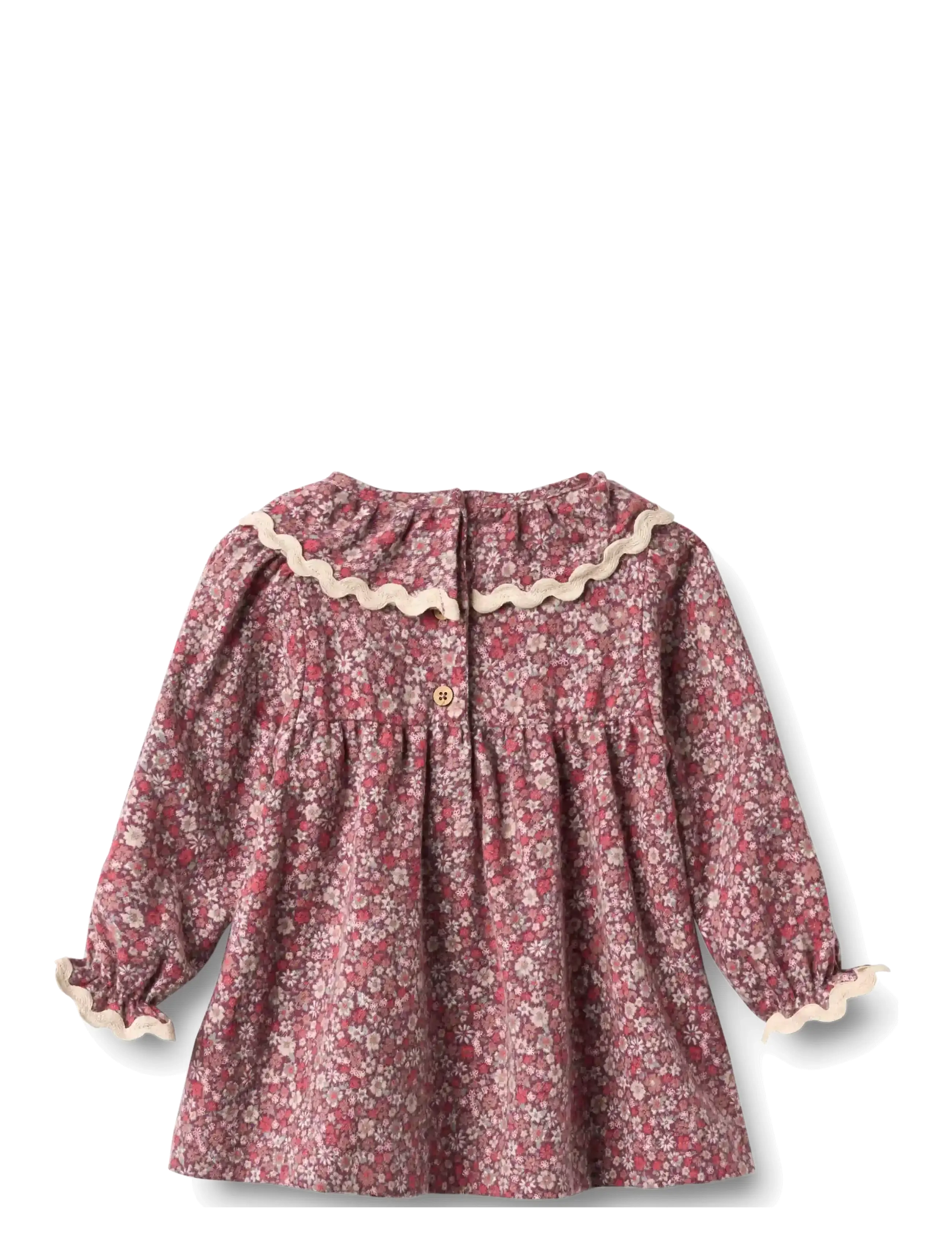 Wheat - Dress L/S Collar Elvira - grape flowers - 1