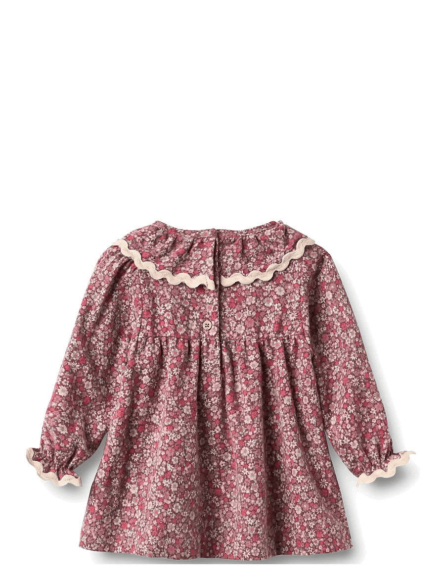 Wheat - Dress L/S Collar Elvira - grape flowers - 1