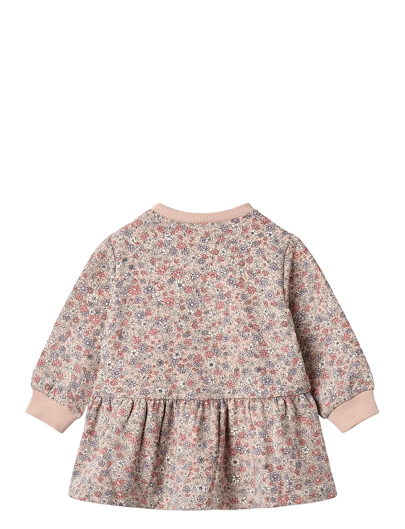 Wheat - Sweat Dress L/S Zenia - langärmelige babykleider - rose dust flowers - 1