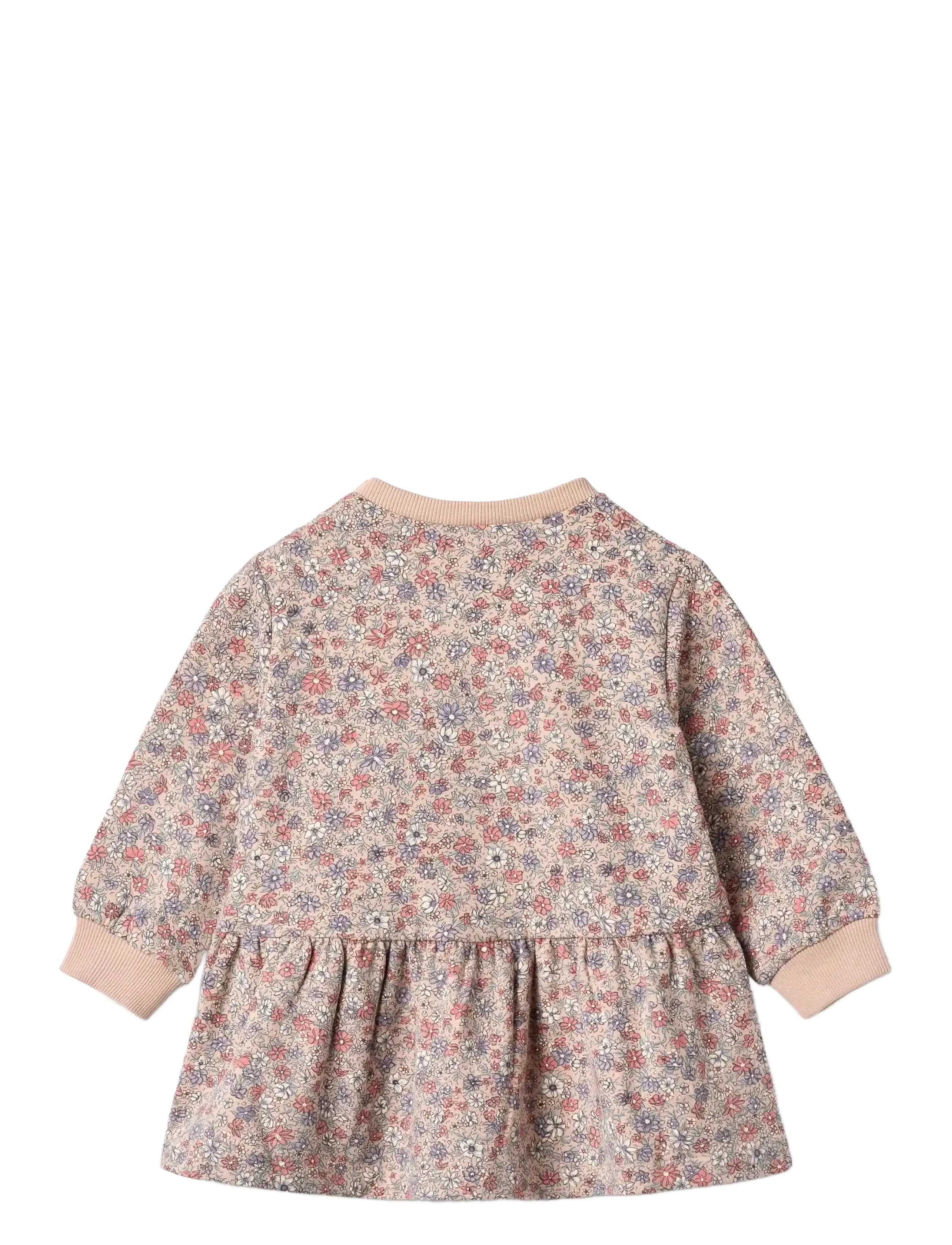 Wheat - Sweat Dress L/S Zenia - langærmede babykjoler - rose dust flowers - 1
