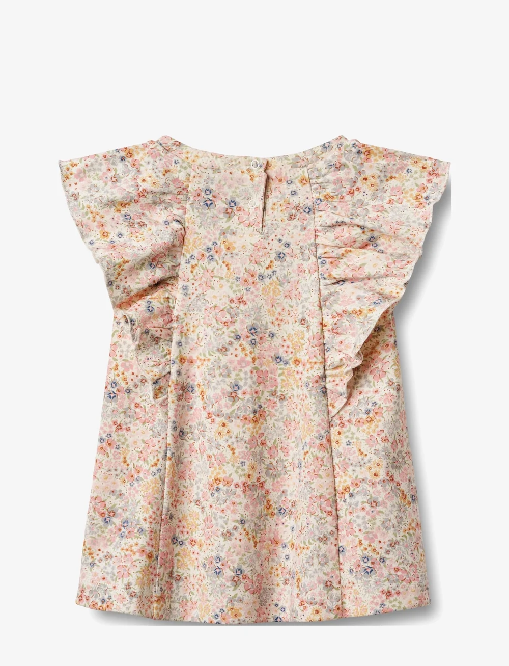 Wheat - Jersey Dress Ruffle Shirley - kurzärmelige babykleider - bright flowers - 1